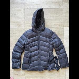 Calvin Klein Jacket Womens XS Gray Lightweight Down‎ Puffer Packable Hoodie